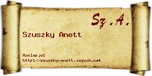 Szuszky Anett névjegykártya
