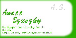 anett szuszky business card